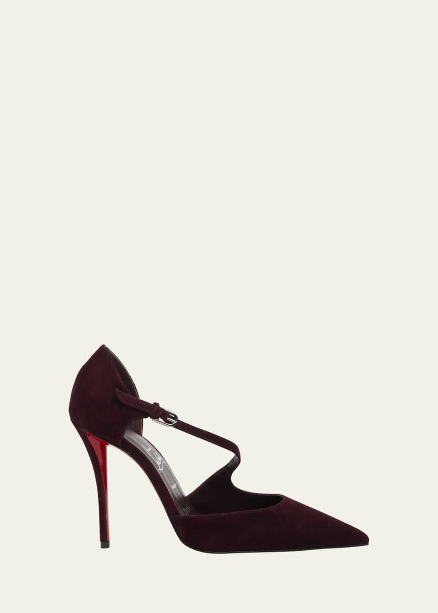 Christian Louboutin Miss Ziggy Suede Red Sole Pumps