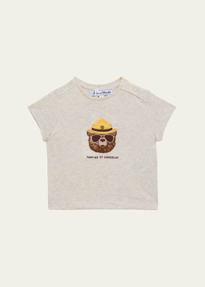 Tartine et Chocolat Boy's Embroidered Teddy T-Shirt, Size Newborn-4