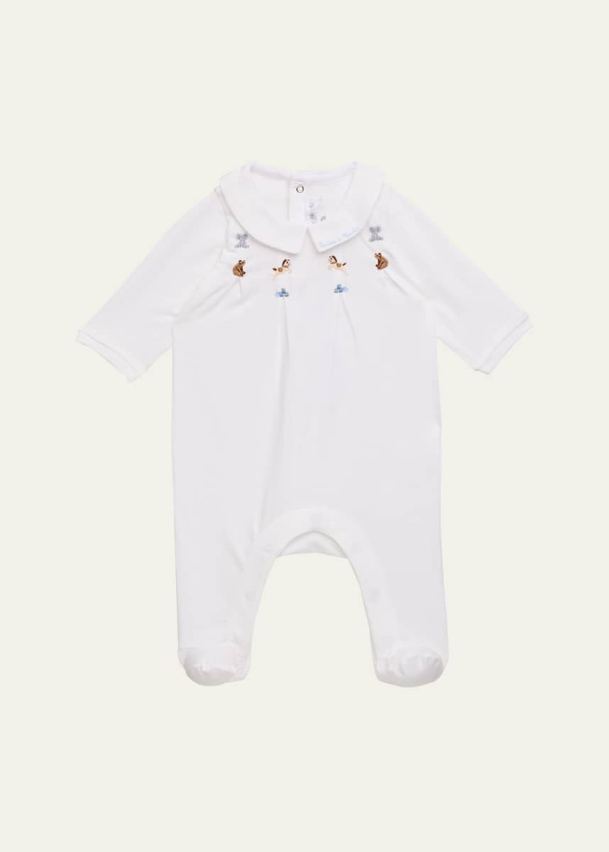 Tartine et Chocolat Girl's Embroidered Footie Pajamas, Size Newborn-4