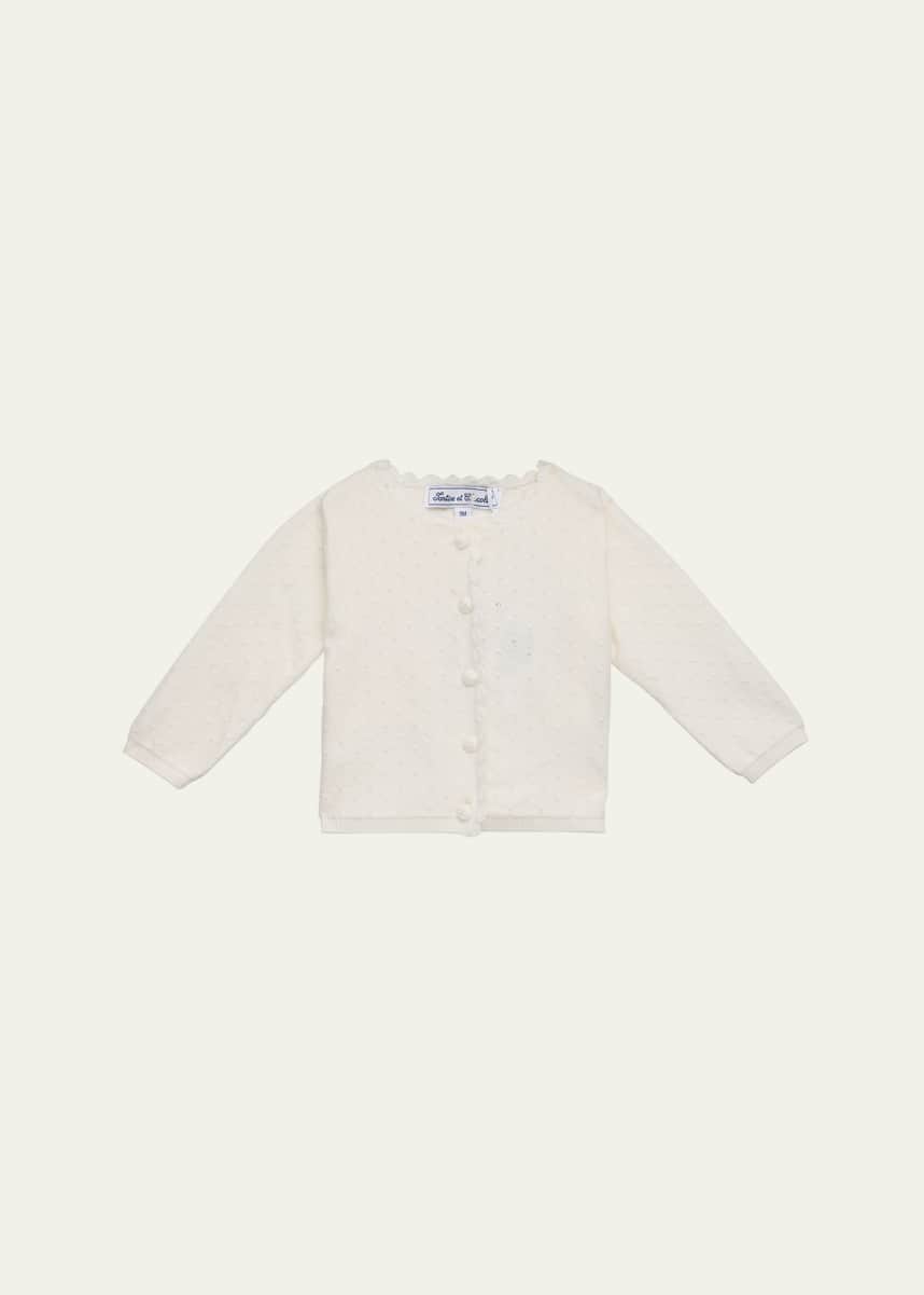Tartine et Chocolat Girl's Scallop Knit Cardigan, Size 3M-4