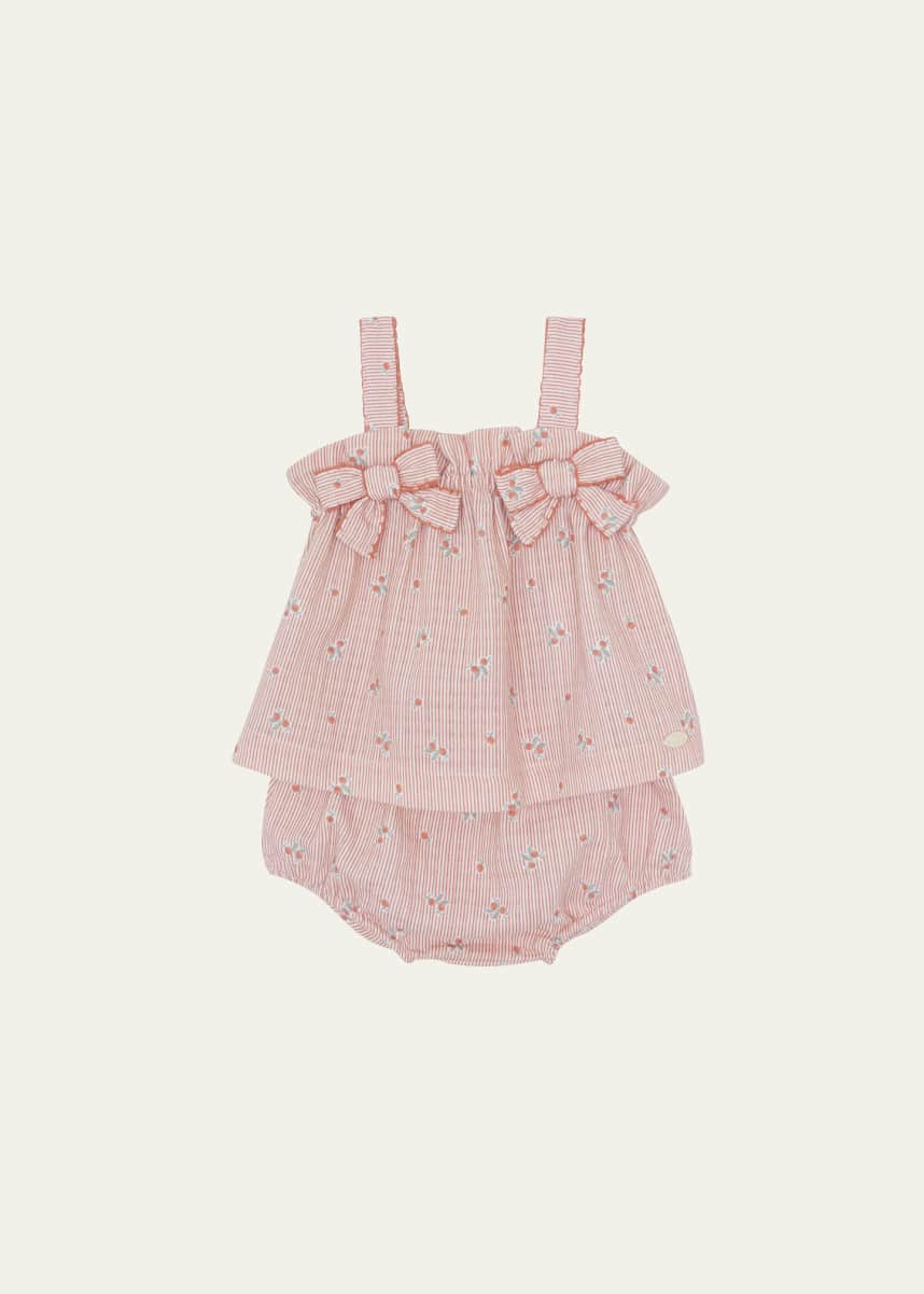 Tartine et Chocolat Girl's Striped Top & Bloomers Set, Size 3M-2