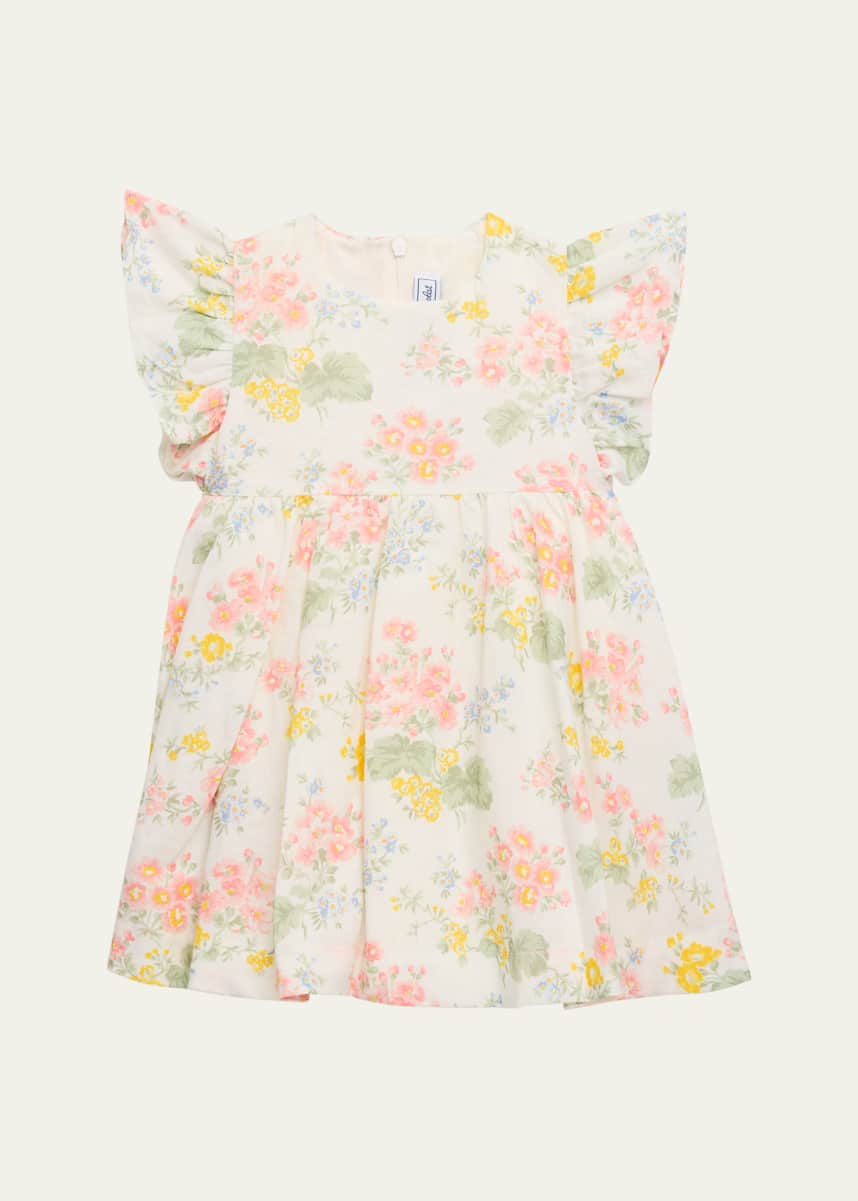 Tartine et Chocolat Girl's Floral-Print Flutter Dress, Size 3M-4