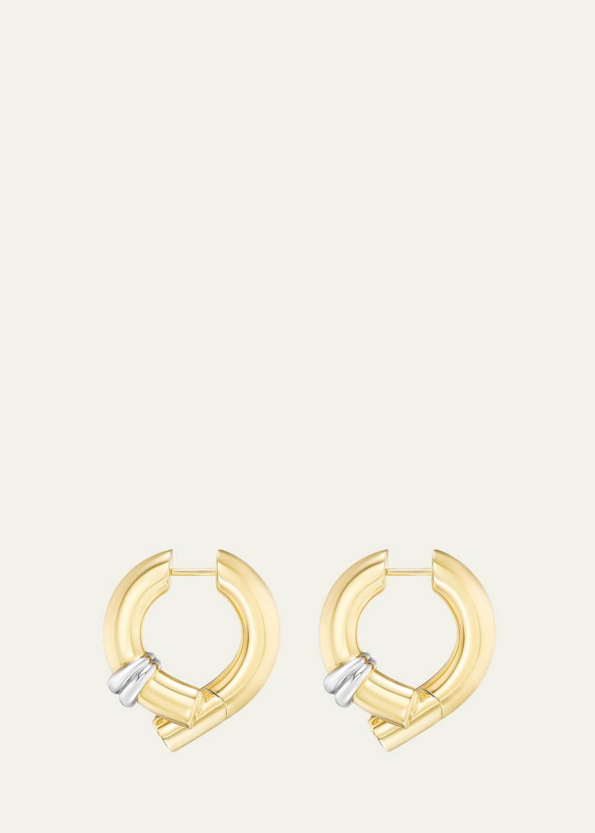 TABAYER Fairmined 18K Yellow and White Gold Oera Stack Earrings