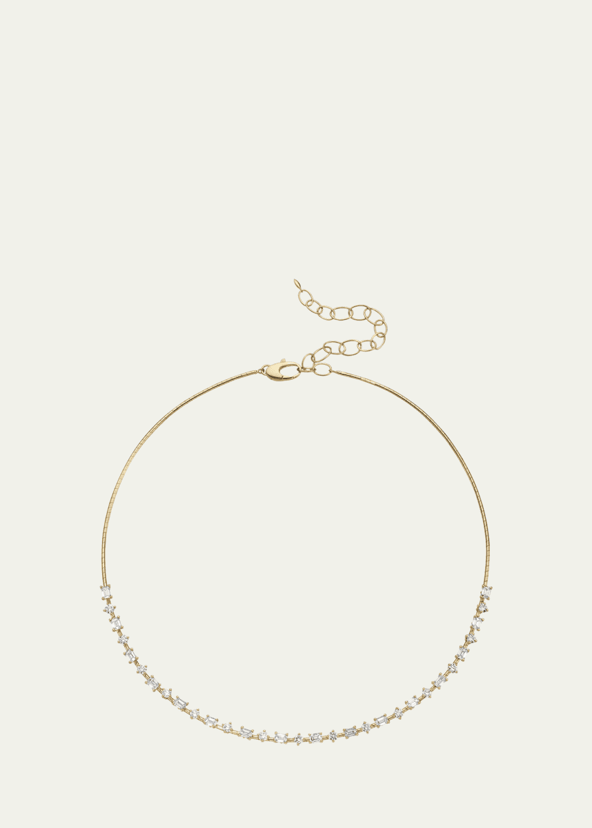 Mattia Cielo Titan 18K Yellow Gold Mix-Cut Diamond Collar Necklace