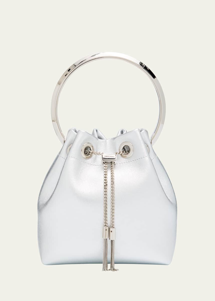 Jimmy Choo Bon Bon Metallic Leather Bucket Bag