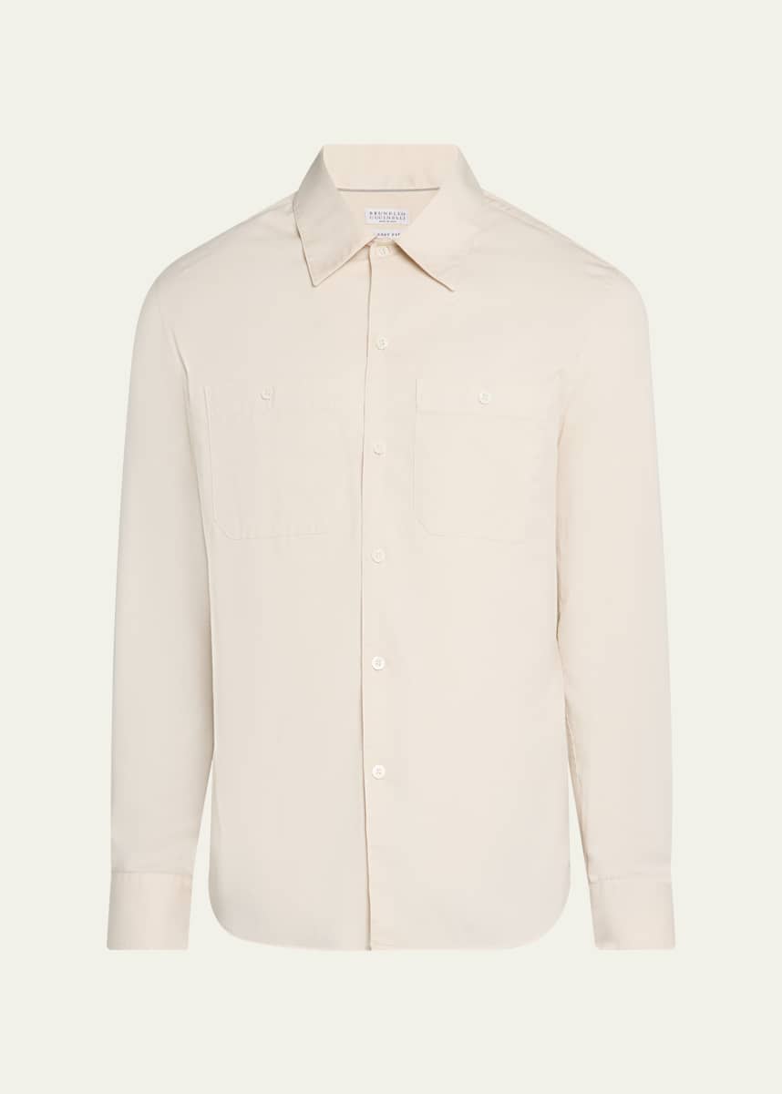 Brunello Cucinelli Men's High Summer Capsule Cotton Button-Down Shirt