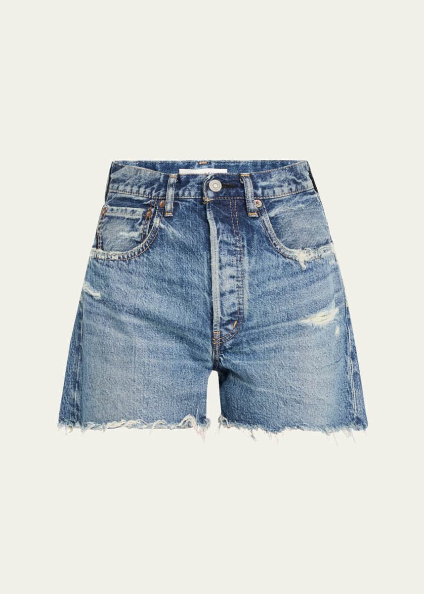 MOUSSY VINTAGE Manhasset Distressed Denim Shorts