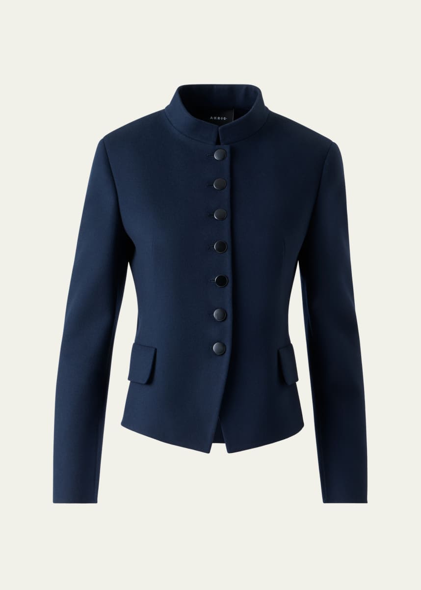 Akris Deva Wool Flannel Double-Face Jacket