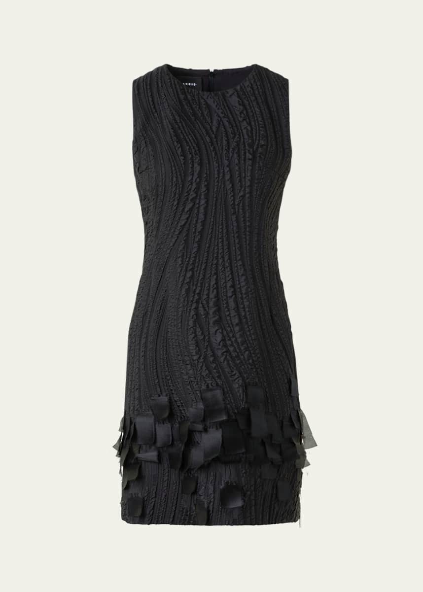 Akris Waves And Ribbons Jacquard Sleeveless Mini Dress