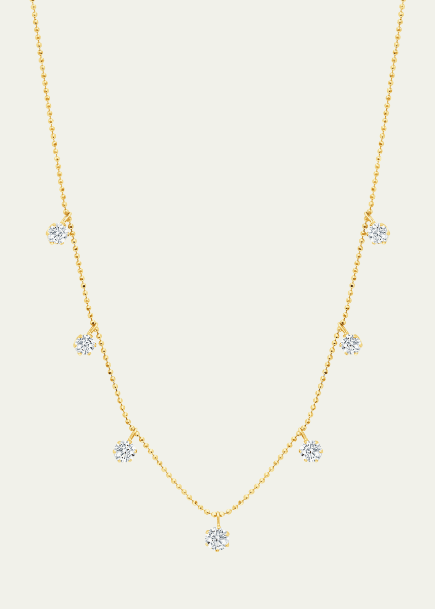 Graziela Gems 18K Yellow Gold Medium Floating Diamond Necklace
