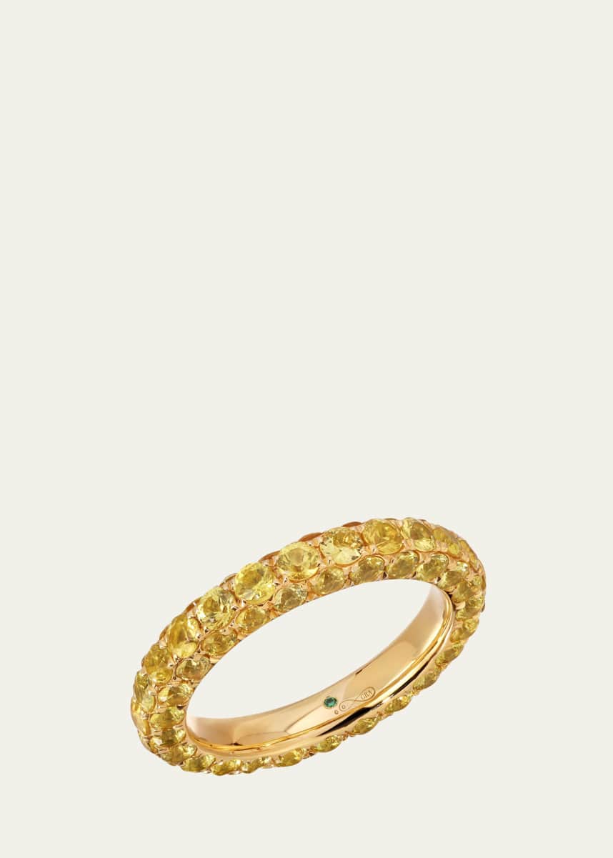 Graziela Gems 18K Yellow Gold 3-Sided Yellow Sapphire Ring, Size 7