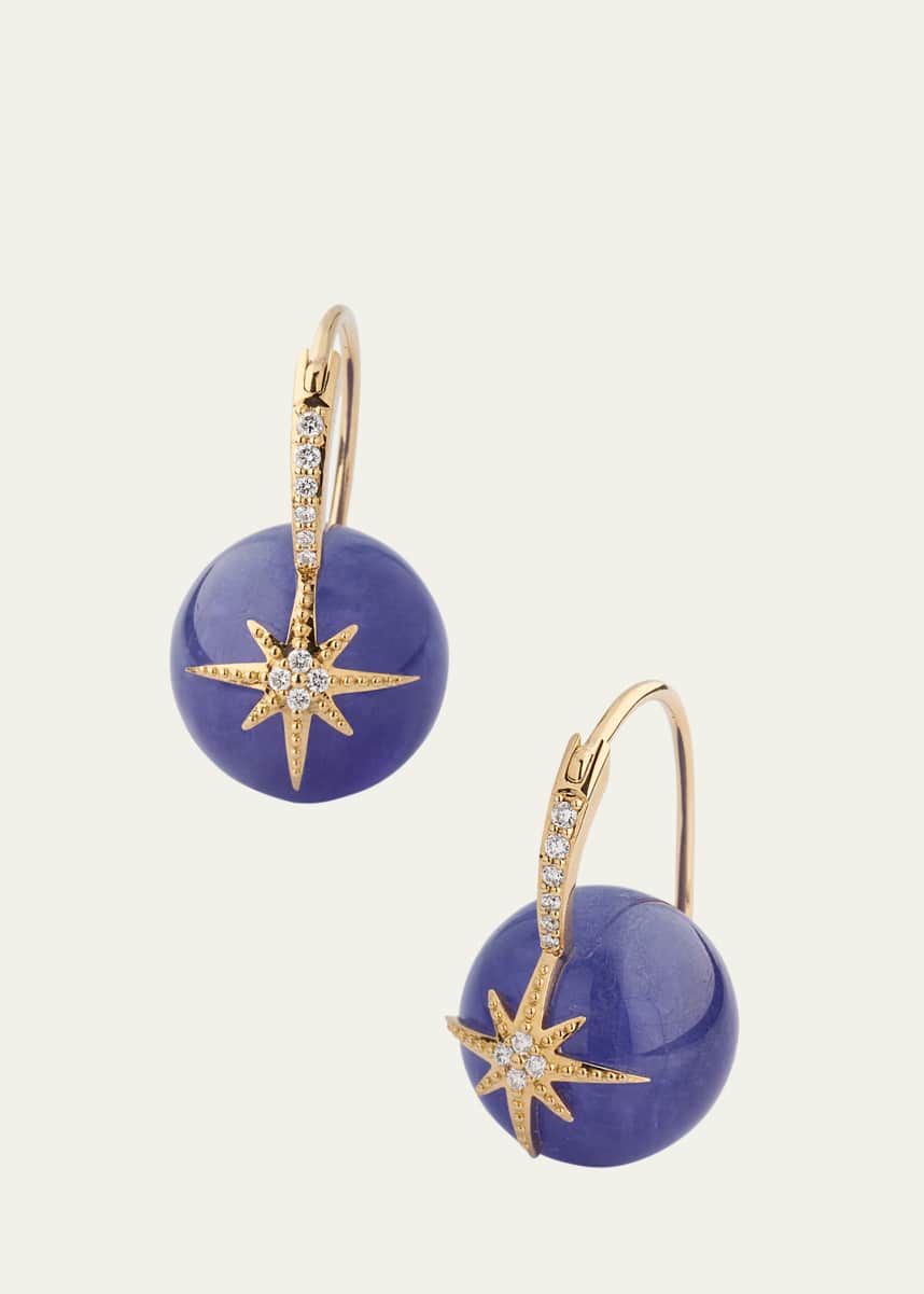 Sydney Evan 14K Pave Starburst Bead Earrings