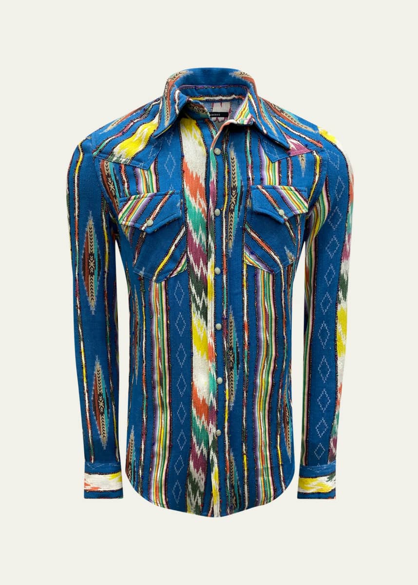 Cout De La Liberte Men's Robbie Zarape Striped Bowling Shirt