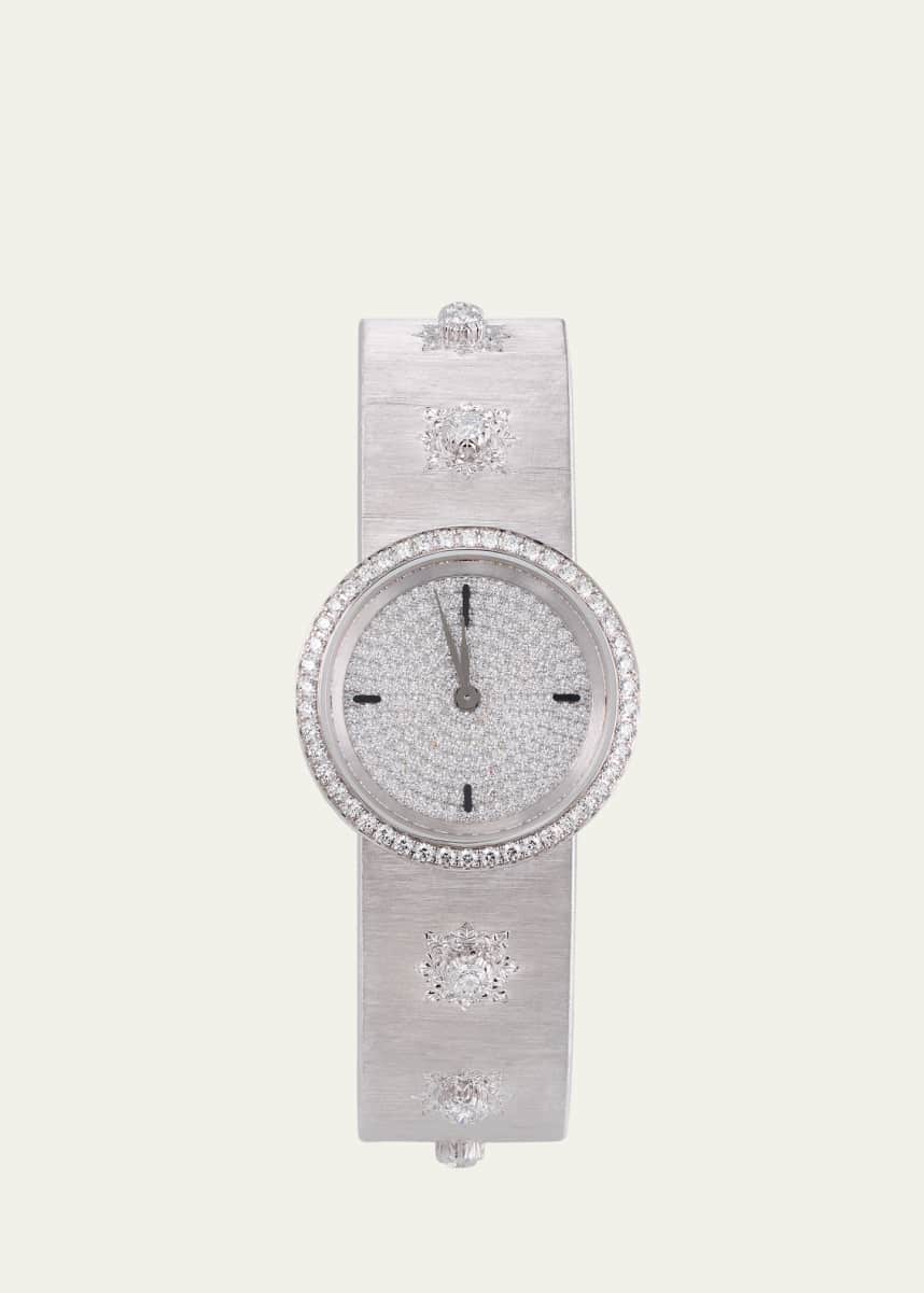 Buccellati Macri 18K White Gold Diamond Dial and Bezel Watch