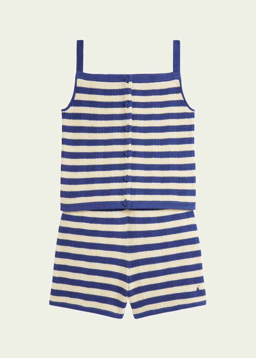 Ralph Lauren Childrenswear Girl's Striped Two-Piece Cotton Set, Size S-XL