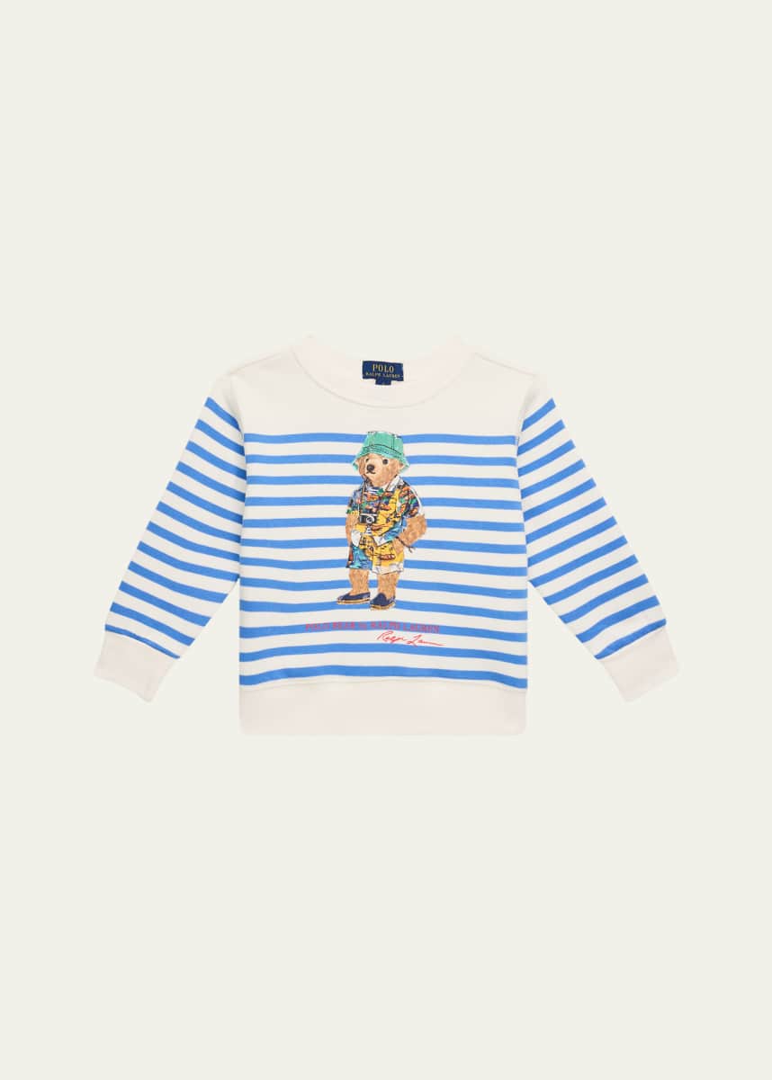 Ralph Lauren Childrenswear Boy's Striped Graphic Sweatshirt, Size 2-7