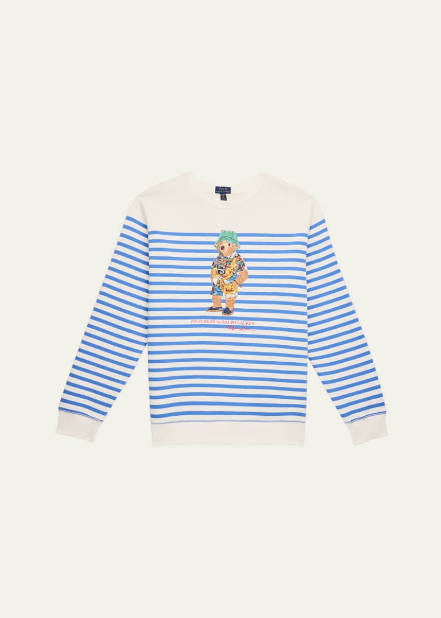 Ralph Lauren Childrenswear Boy's Striped Graphic Sweatshirt, Size S-XL