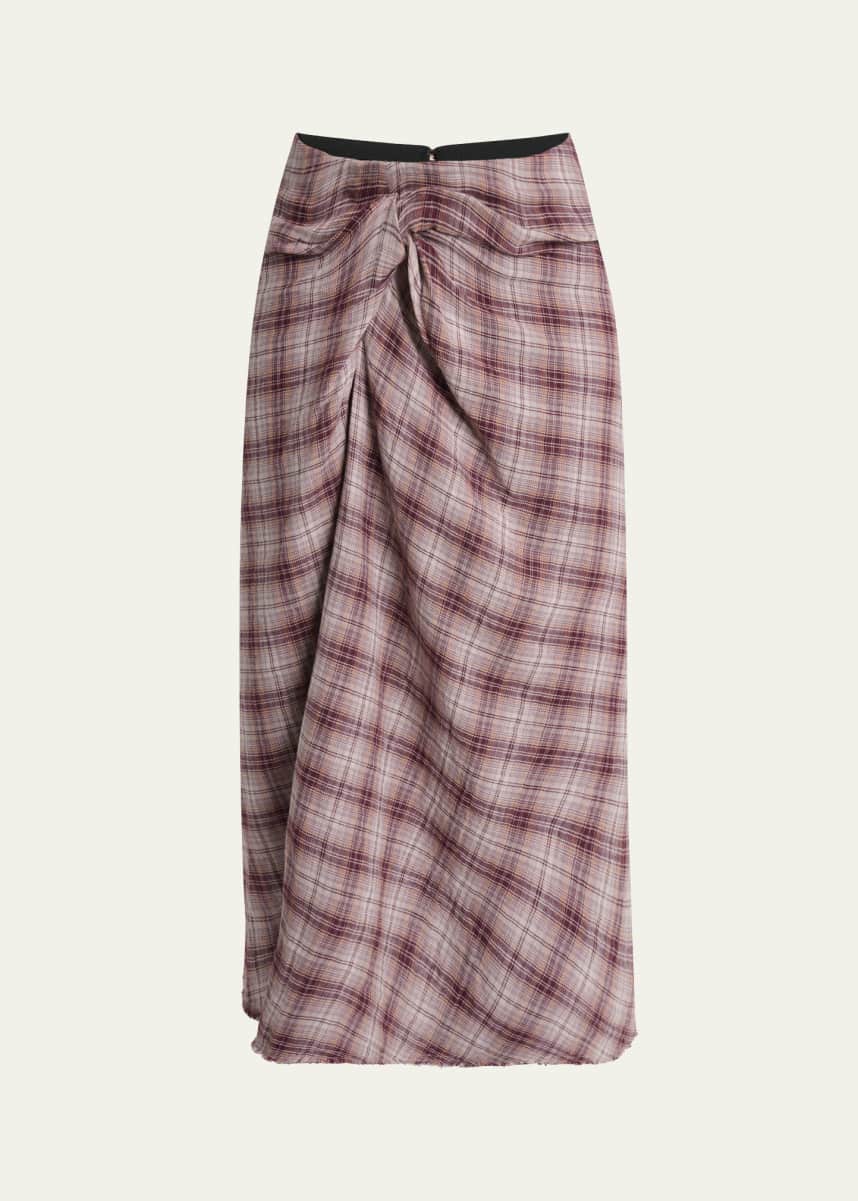 Etoile Isabel Marant Nicole Plaid Midi Skirt