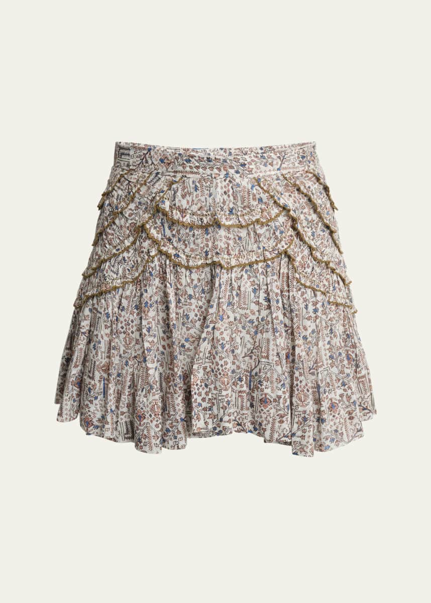 Etoile Isabel Marant Ceola Printed Ruffle Mini Skirt