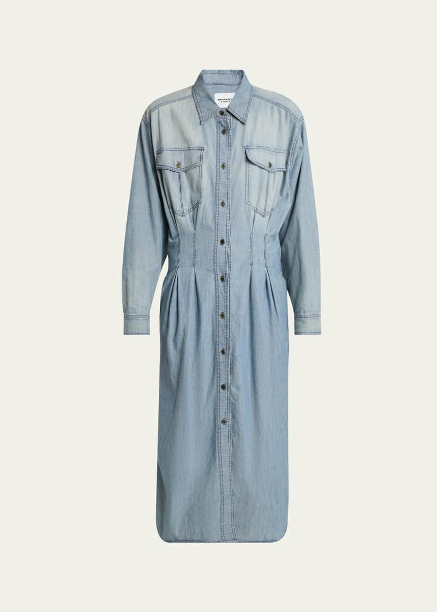 Etoile Isabel Marant Nolwen Long-Sleeve Denim Shirtdress