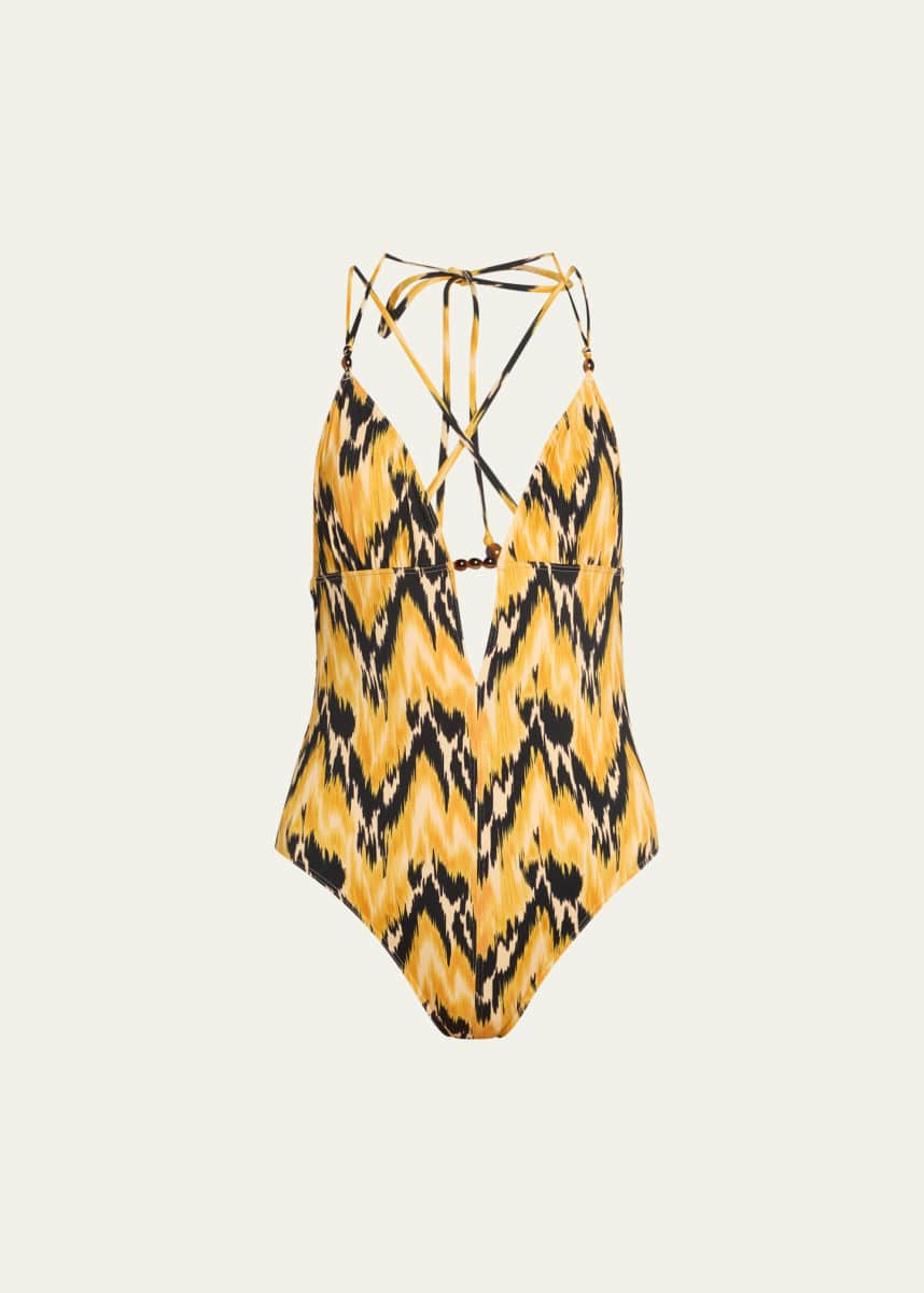 Ulla Johnson Leila Beaded One-Piece Swimsuit