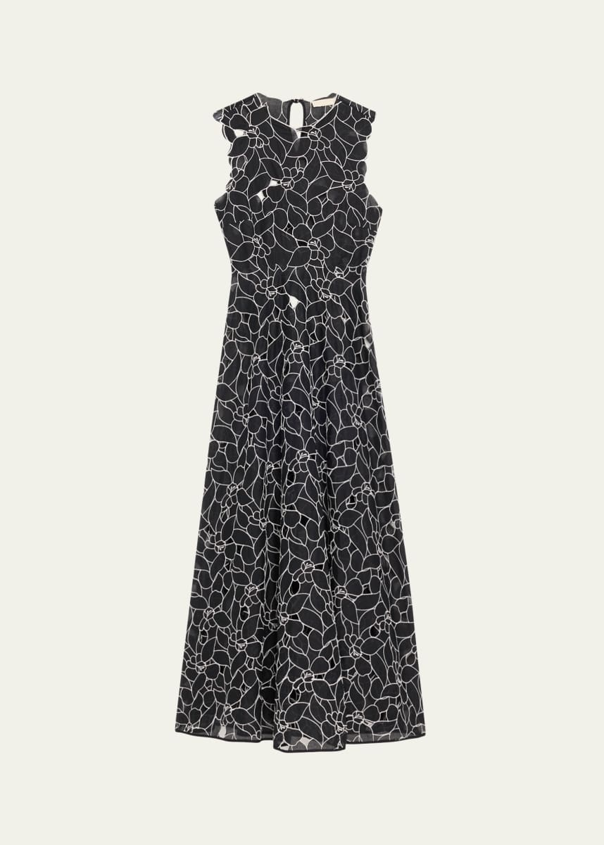 Ulla Johnson Kiana Embroidered Sleeveless Midi Dress