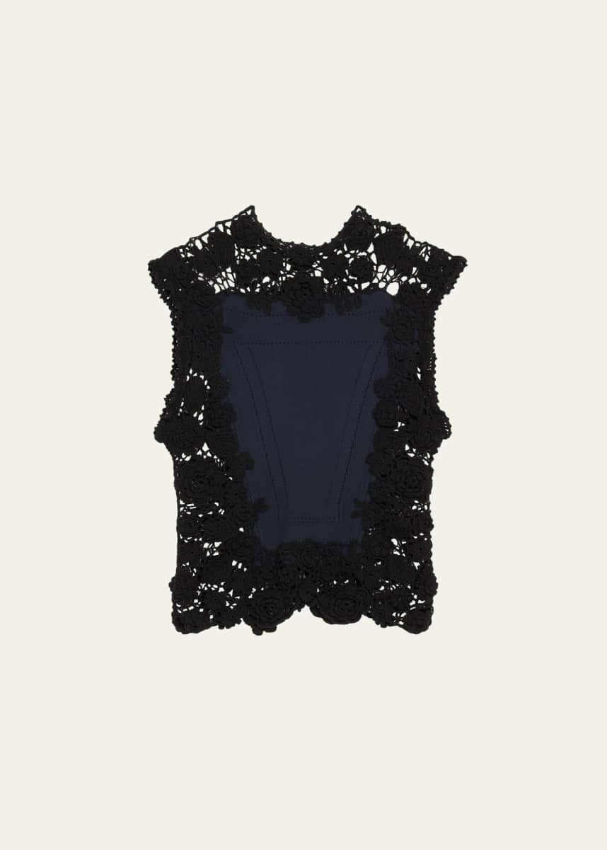 Ulla Johnson Gigi High-Neck Crochet Knit Top
