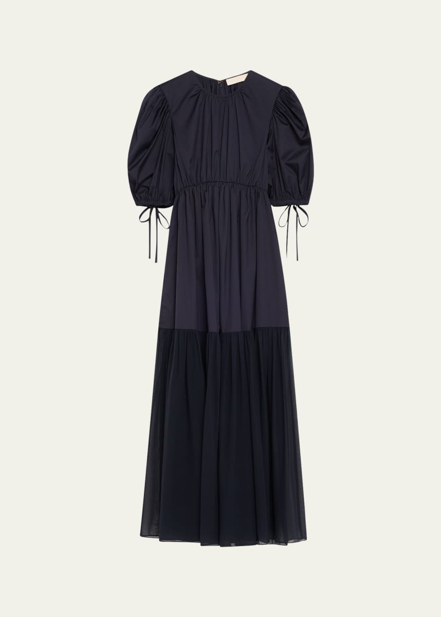 Ulla Johnson Collage Puff-Sleeve Midi Dress