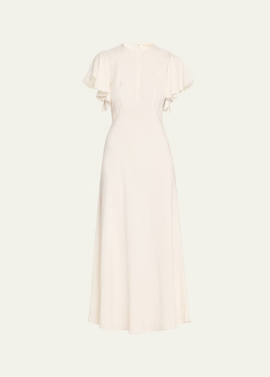 Ulla Johnson Blithe Flutter-Sleeve Midi Dress