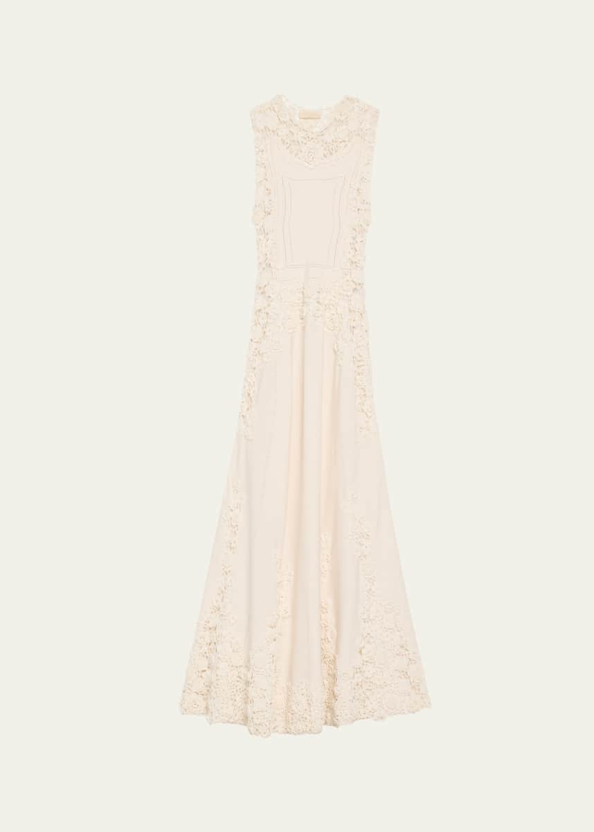Ulla Johnson Genoveva Crochet Floral Knit Sleeveless Maxi Dress