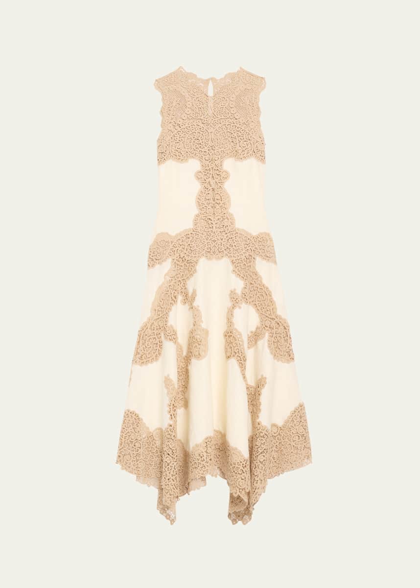 Ulla Johnson Arlette Sleeveless Handkerchief Lace Midi Dress