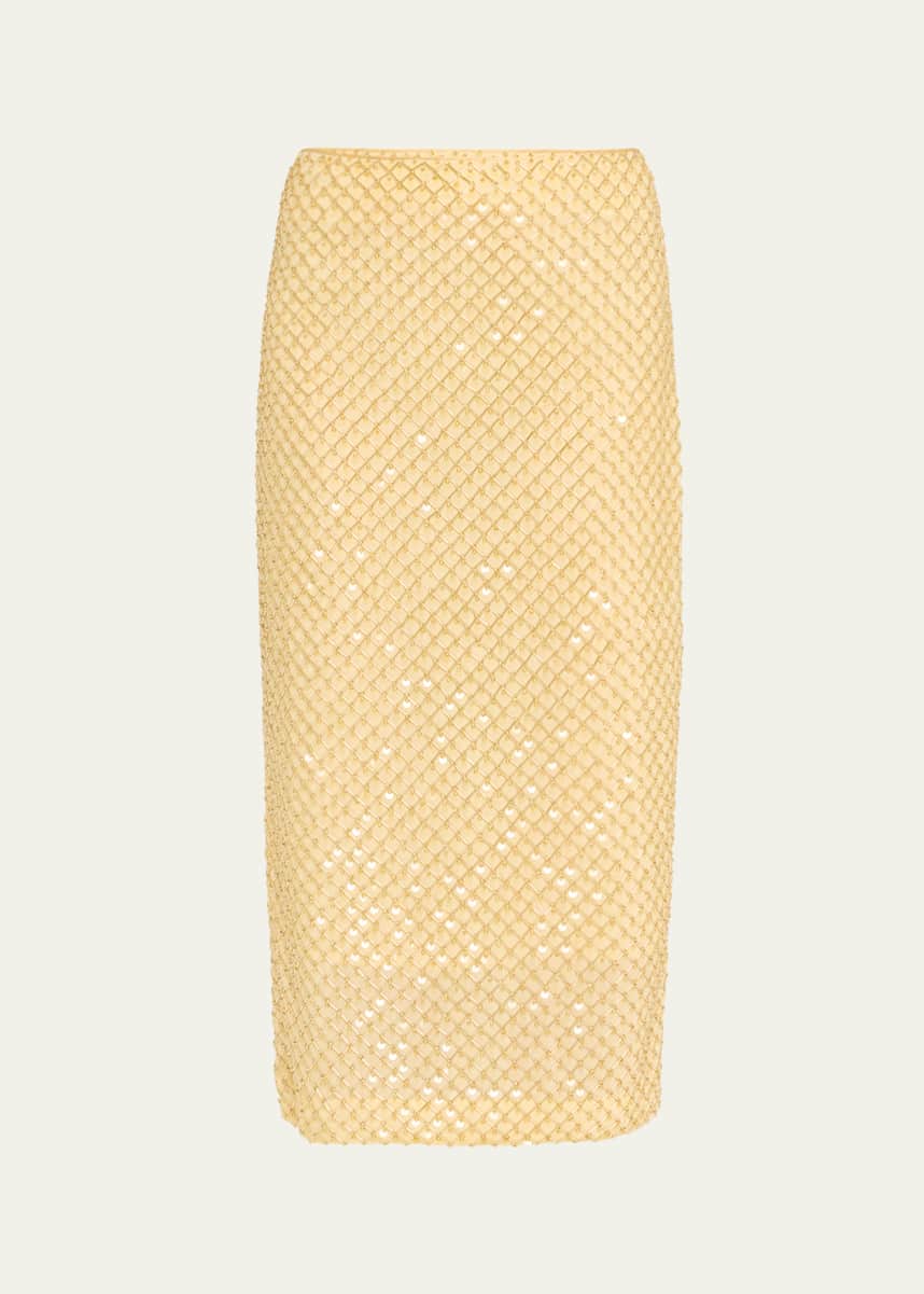 Veronica Beard Allora Beaded Midi Skirt