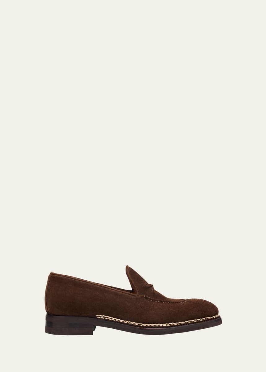 Bontoni Men's Segreto Brogue Leather Monk Strap Loafers