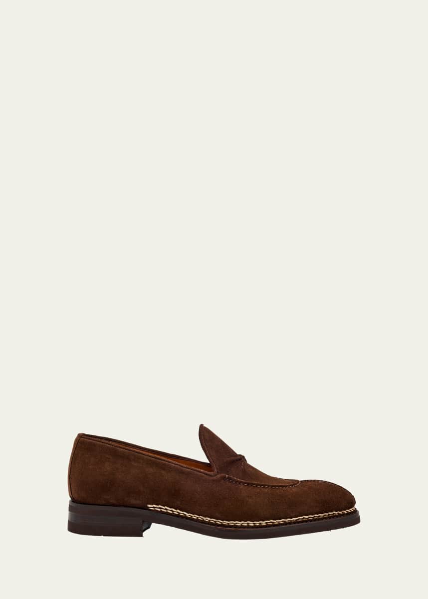 Bontoni Men's Patrizio Leather Rubber-Sole Loafers