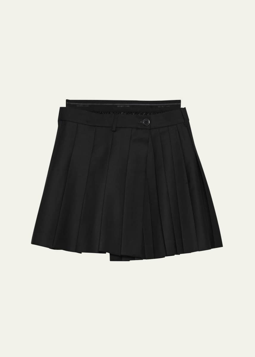 Helmut Lang Pleated Logo Waistband Skort