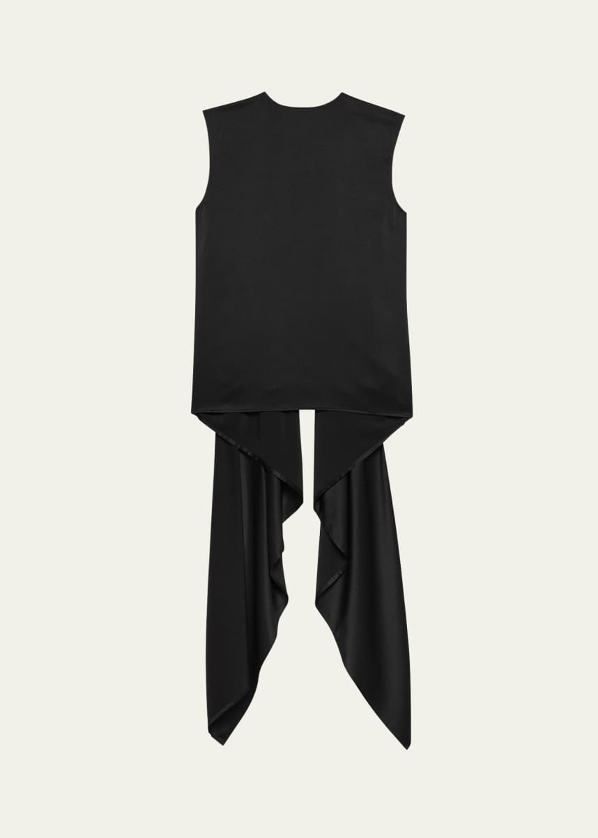Helmut Lang Sleeveless Draped Silk Scarf Top