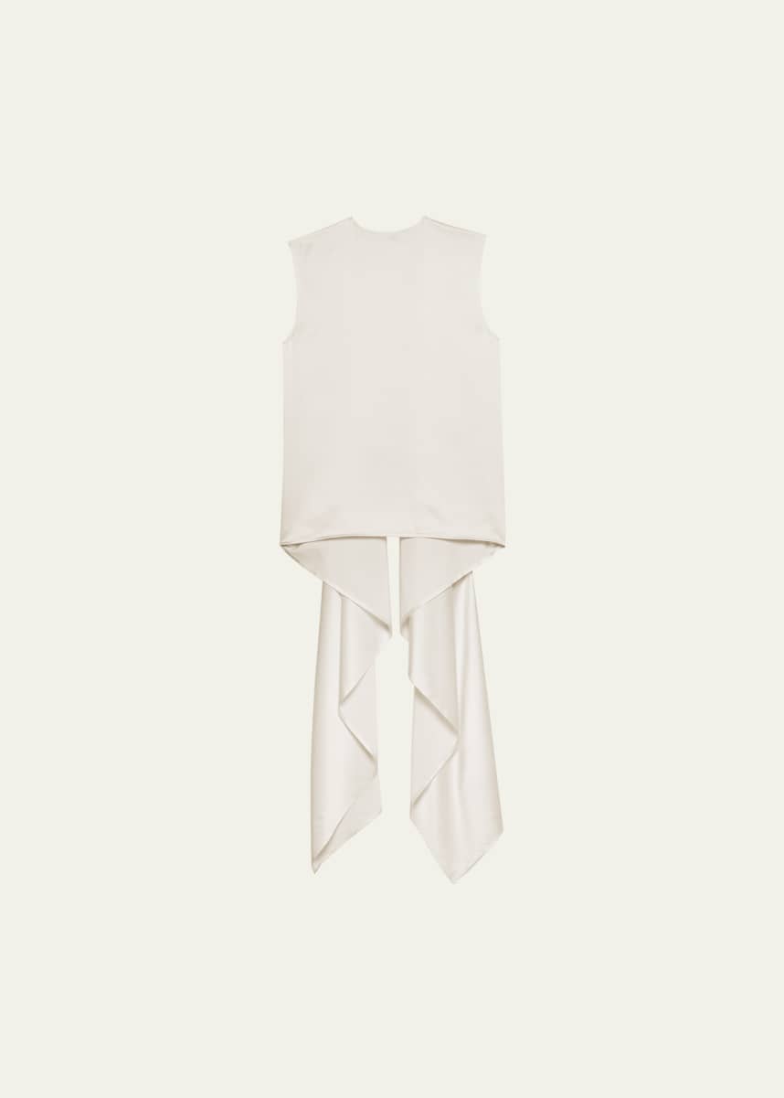 Helmut Lang Sleeveless Draped Silk Scarf Top