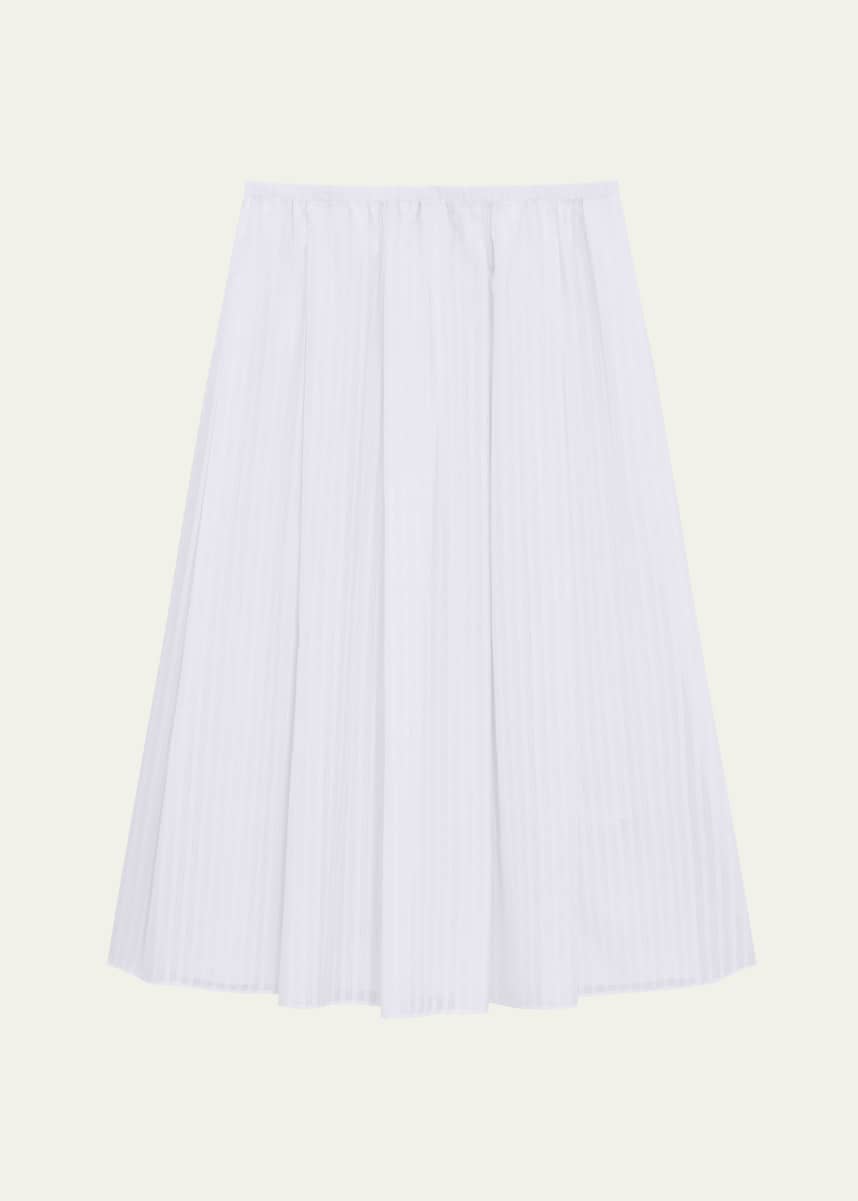 Theory Stripe Pleated Midi Skirt