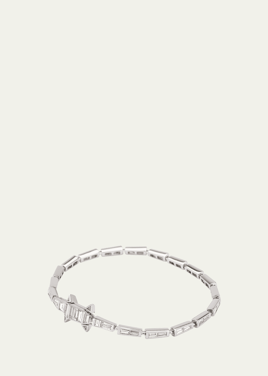 Bibi van der Velden 18K White Gold Diamond Alligator Bracelet