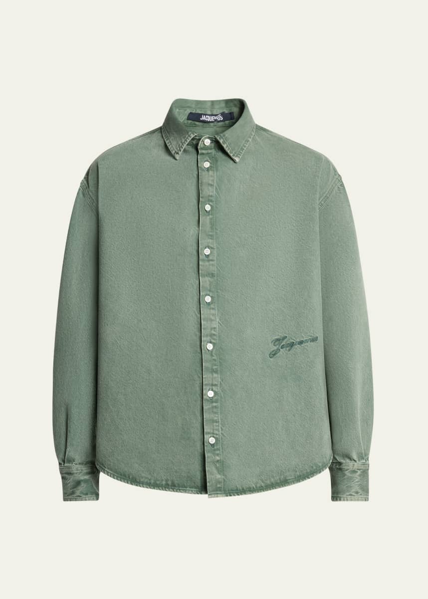 Jacquemus Men's De-Nimes Simon Casual Button-Down Shirt