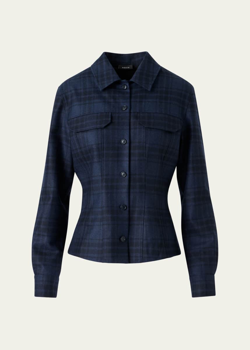 Akris Long-Sleeve Check Flannel Shirt