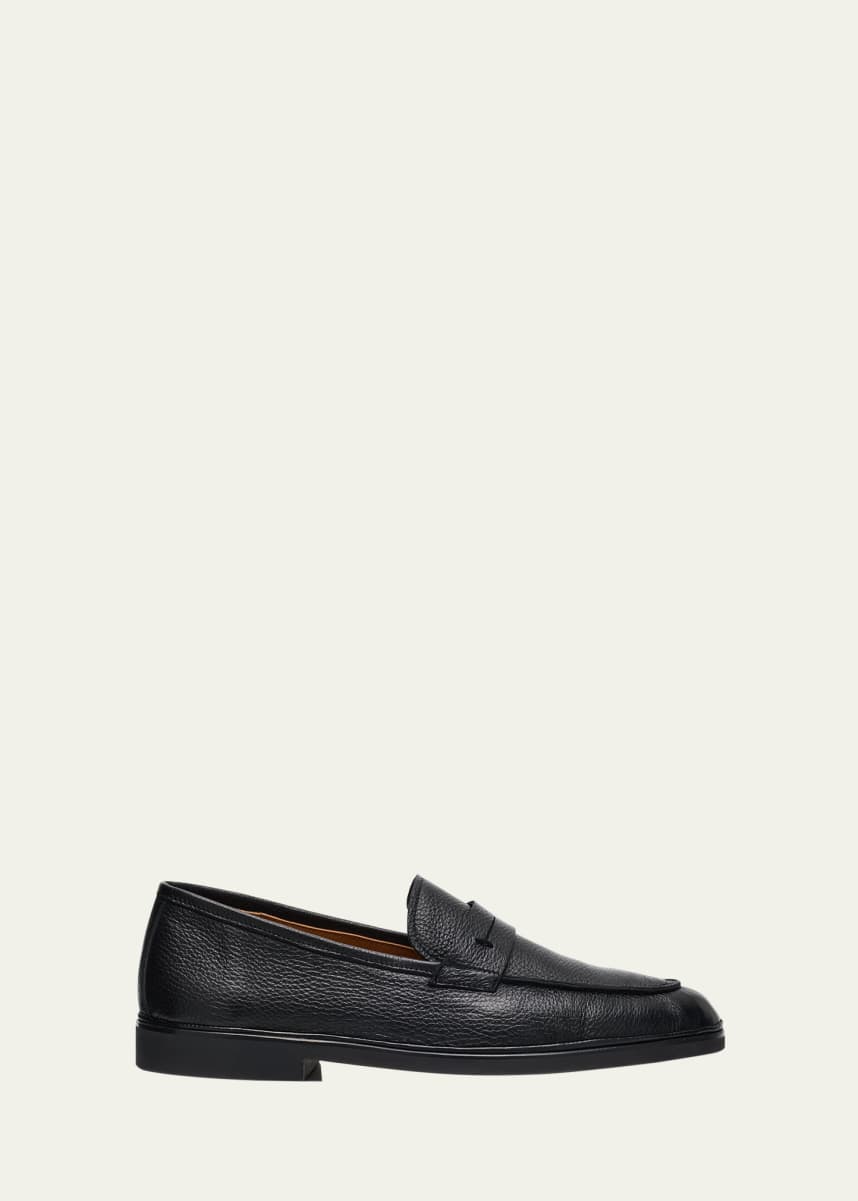 Bergdorf Goodman Men's Deerskin Flex-Sole Penny Loafers
