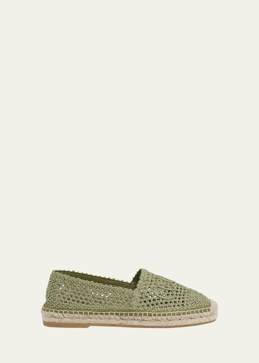 Chloe Isla Logo Crochet Knit Espadrilles