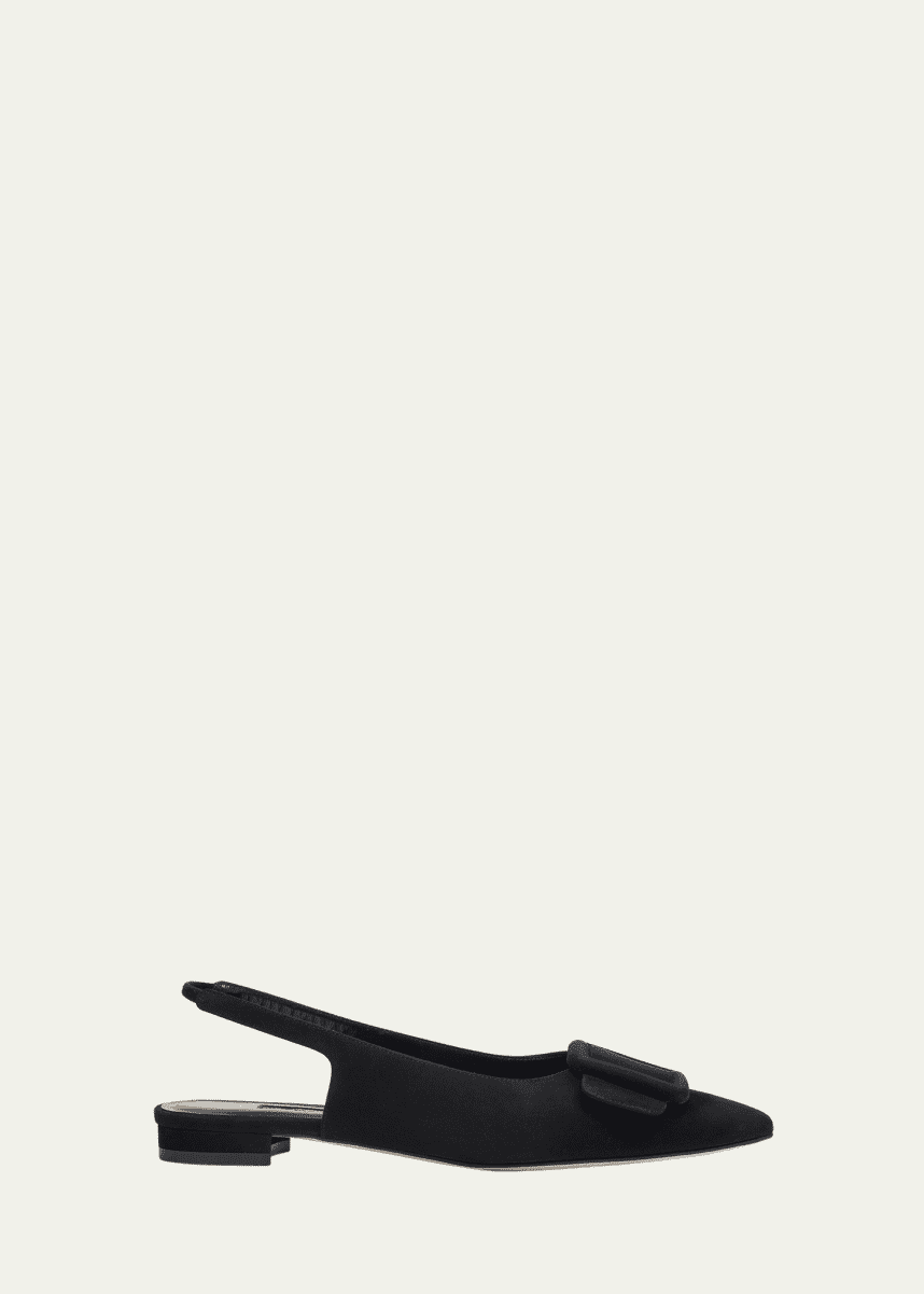 Manolo Blahnik Maylura Suede Slingback Ballerina Flats
