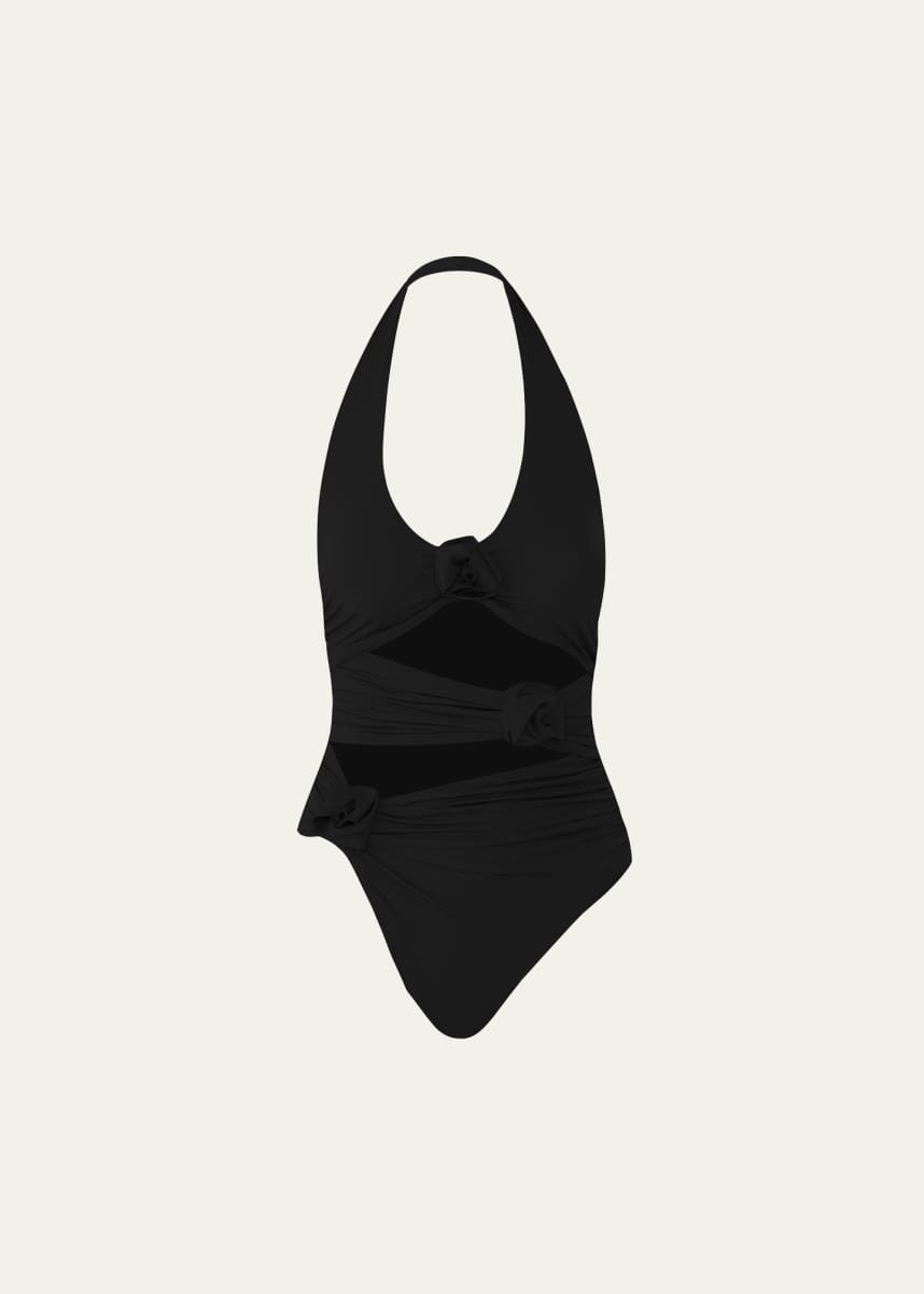 MAYGEL CORONEL Cipria Halter One-Piece Swimsuit