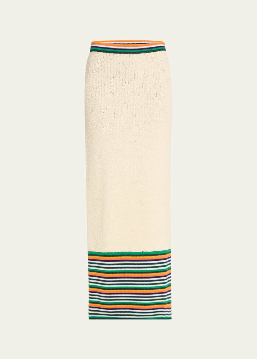 CHRISTOPHER JOHN ROGERS Stripe Boucle Knit Pencil Skirt