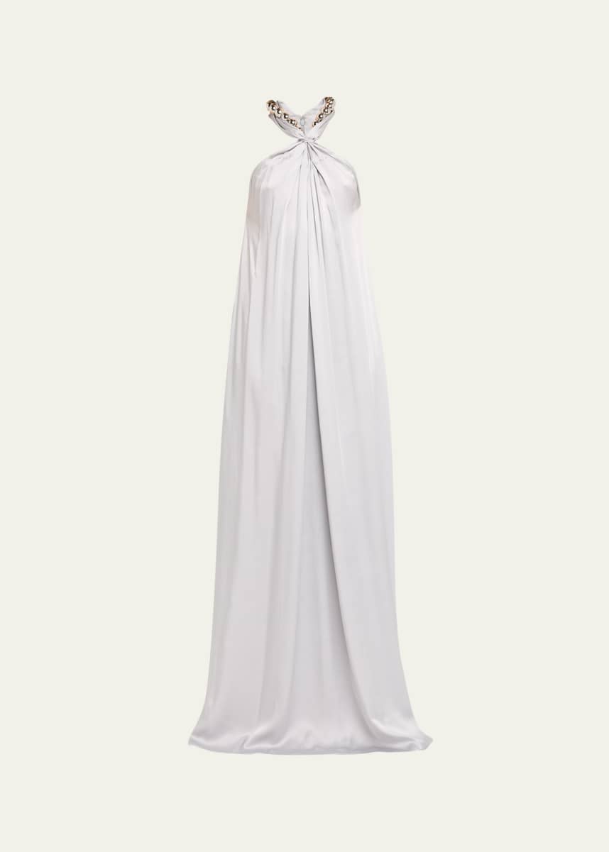 sachin and babi light blue dress Plunge Halter Neck Satin Black Slip Dress