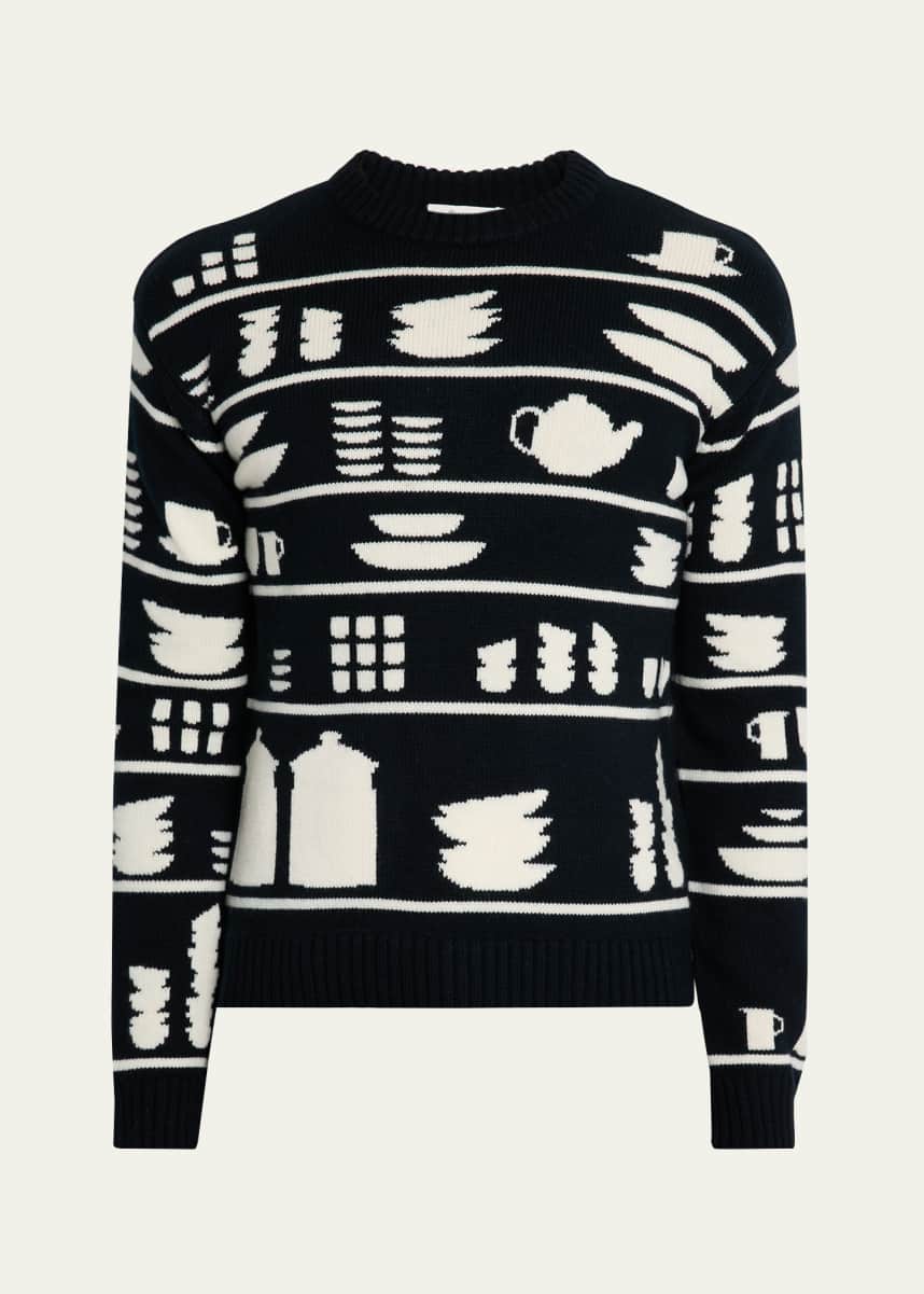 JW Anderson Men's Crockery Jacquard Sweater