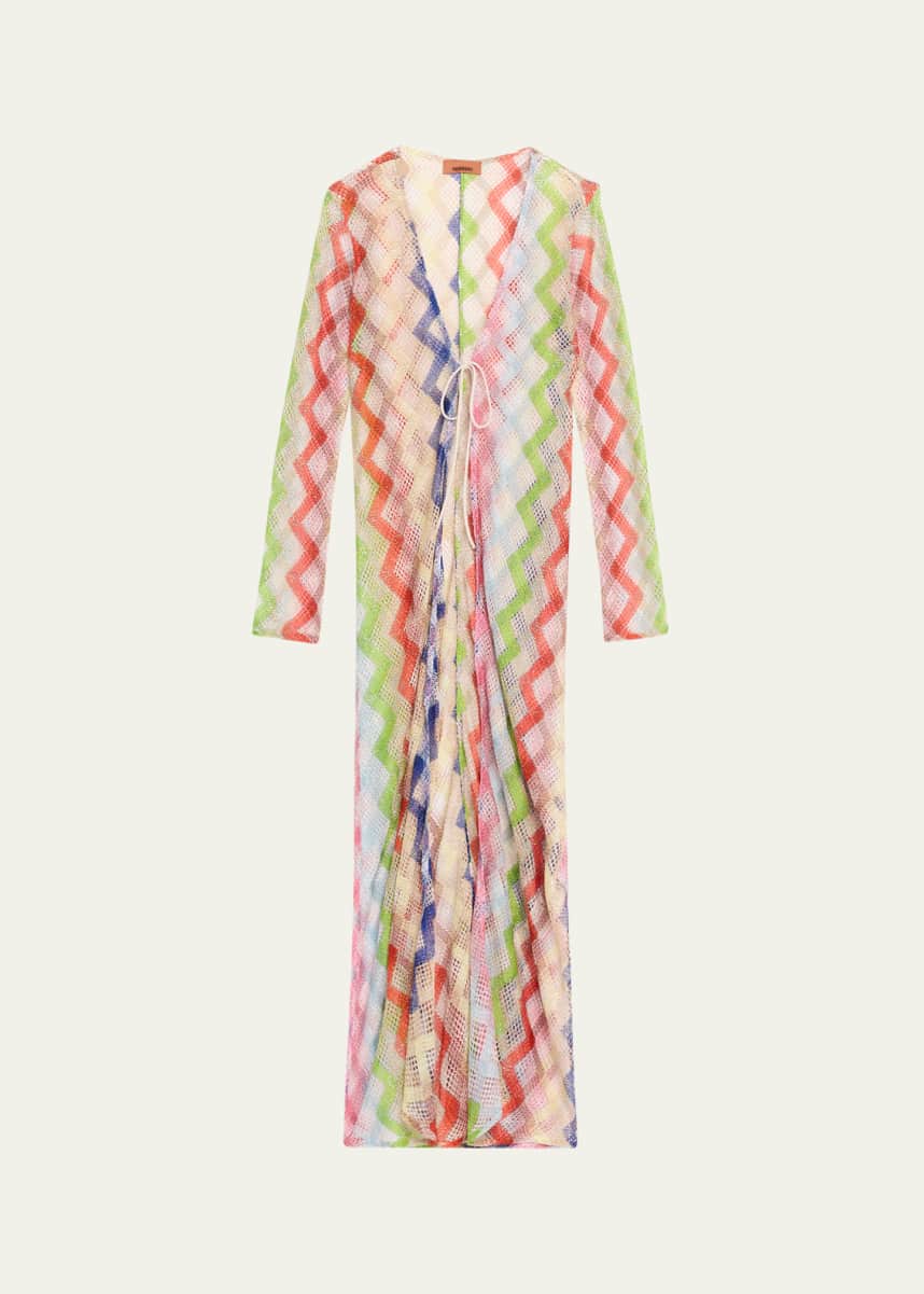 Missoni Metallic Knit Maxi Robe Coverup