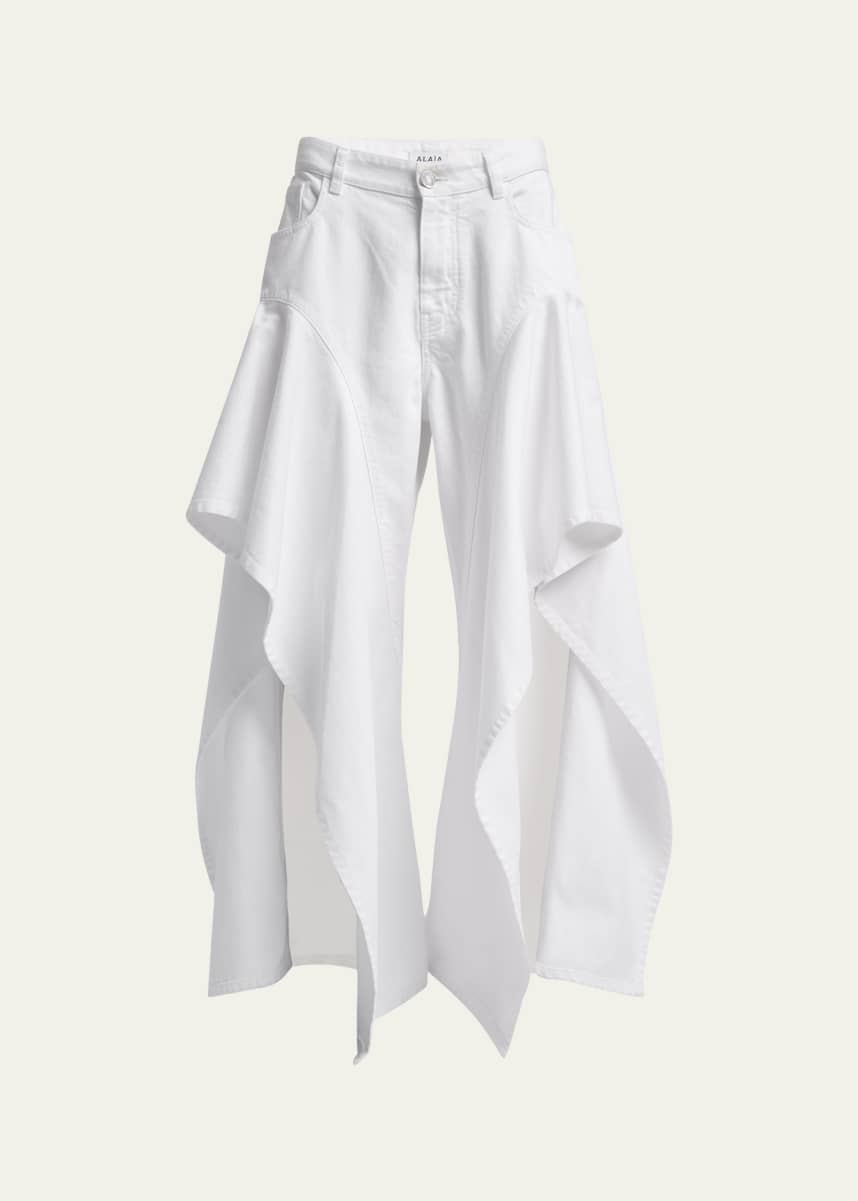 ALAIA Ruffle Slit Jeans